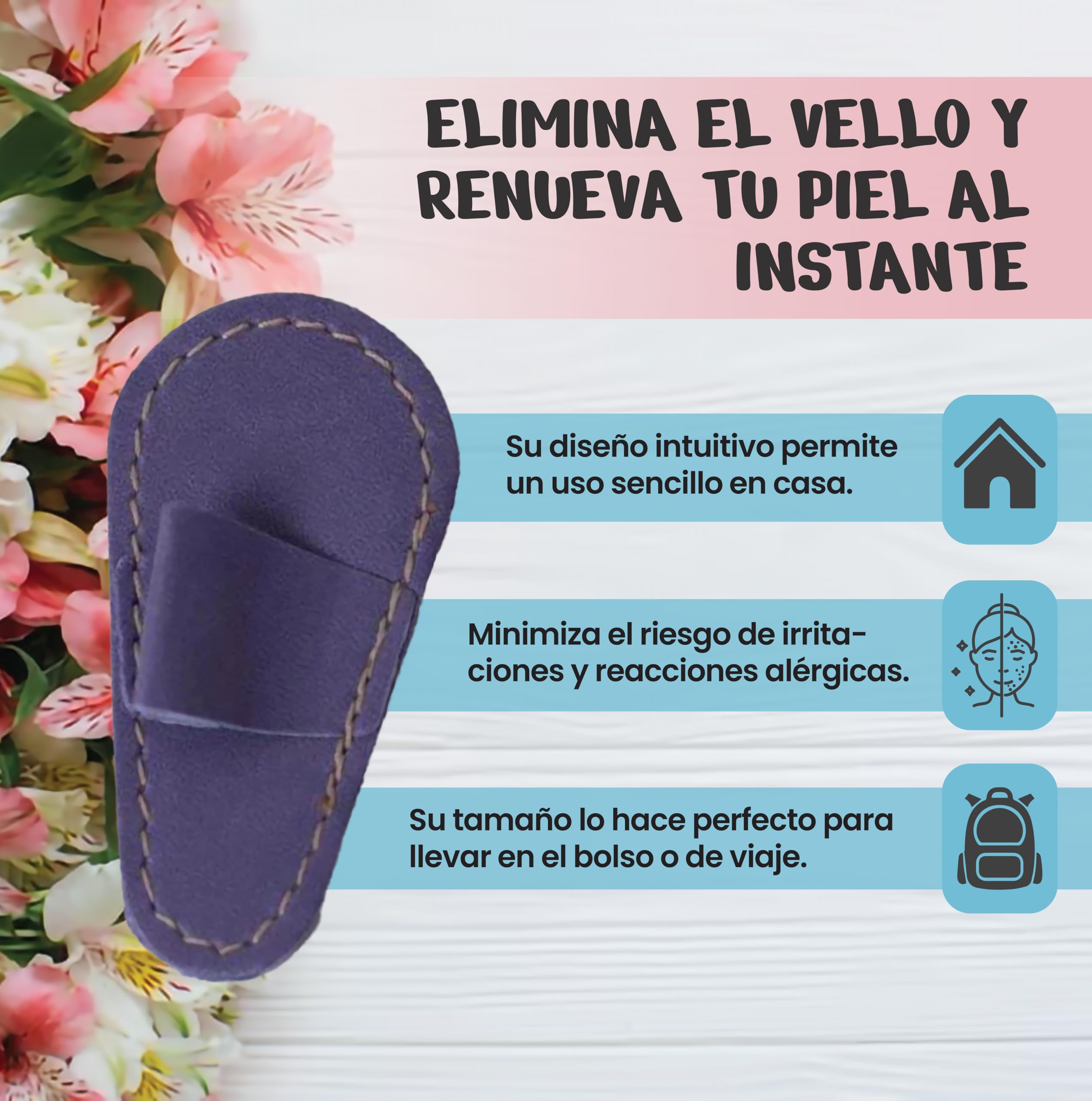 Guante Depilatorio Facial Decolores 1 Unidad para Eliminar Vello y Células Muertas Piel Suave