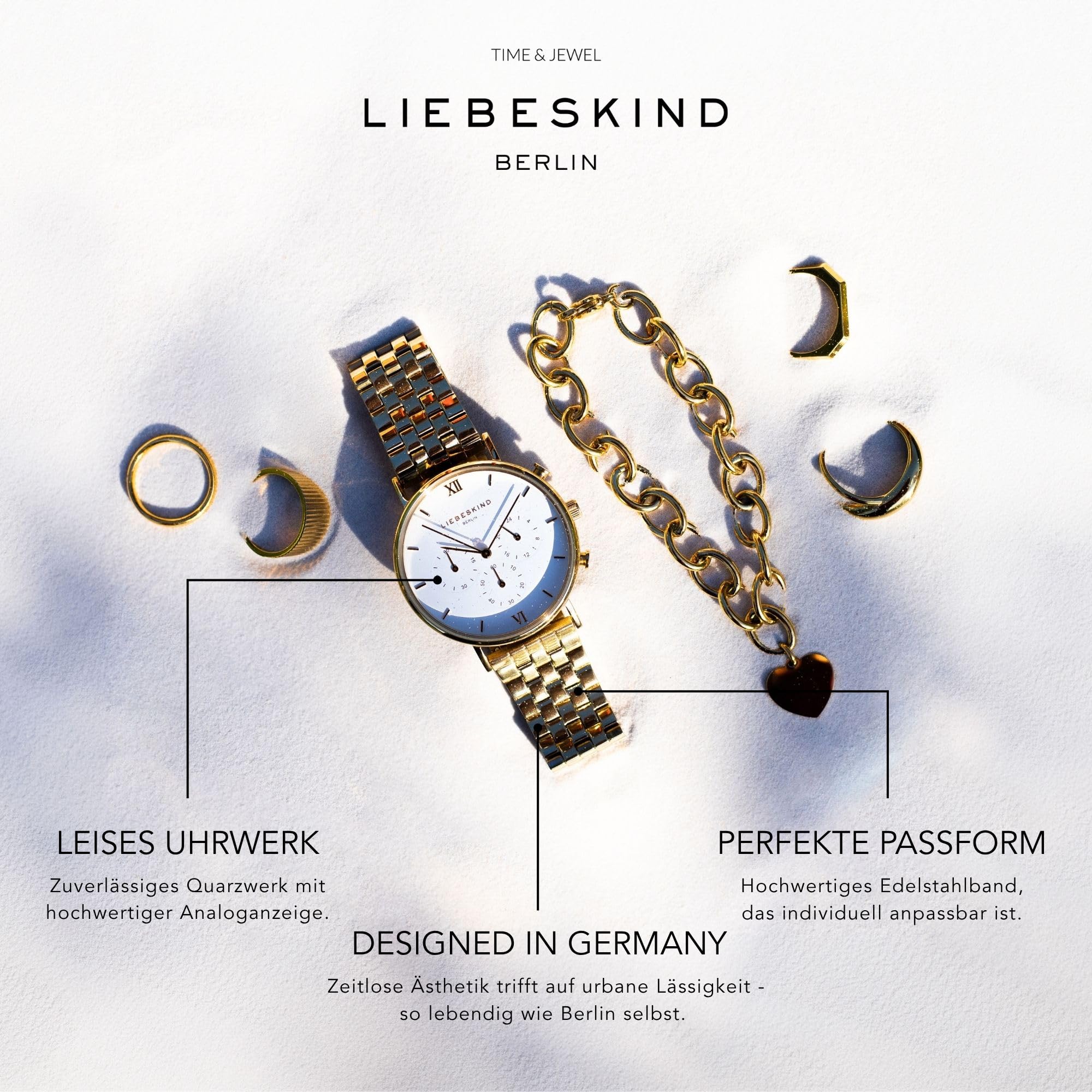 Liebeskind Berlin Damen Analog Quarz Armbanduhr mit Edelstahlarmband LT-0210-MQ – Bild 5