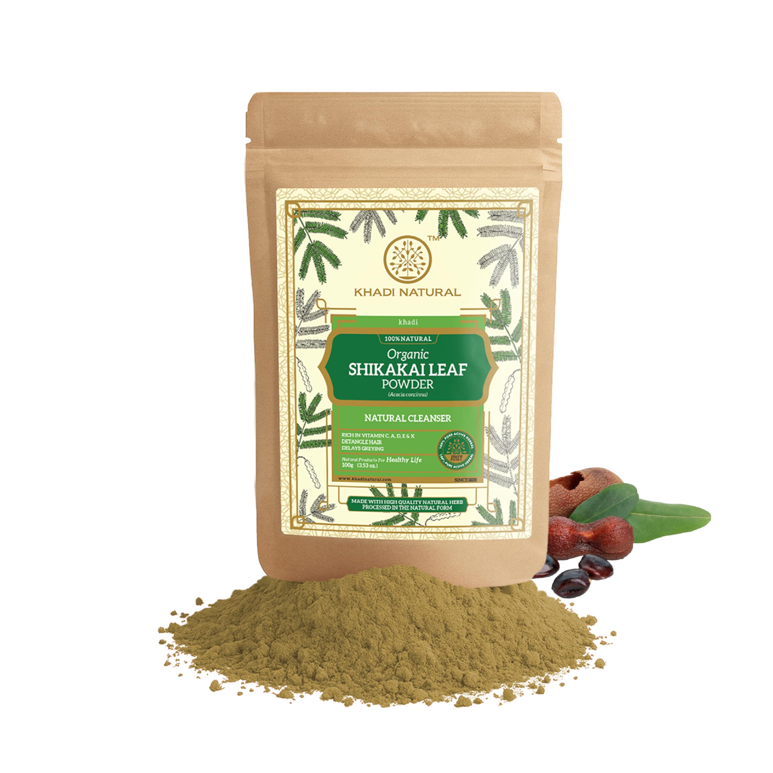 Khadi Natural Shikakai Leaf Organic Powder | Scalp Cleansing & Hair Strength | Promotes Growth, Reduces Dryness | No Chemicals | For all hair types | 100 gm-picture-22