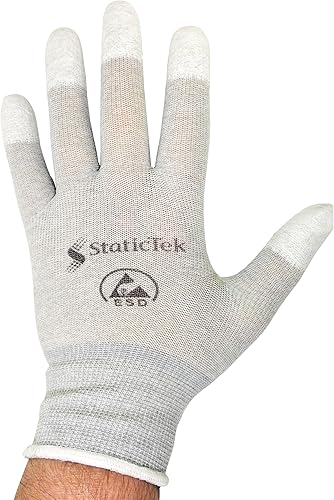ESD Anti-Static Gloves - 12 Pairs Conductive Carbon Fabric Palm Coating Gloves for Safe Handling Work Gloves