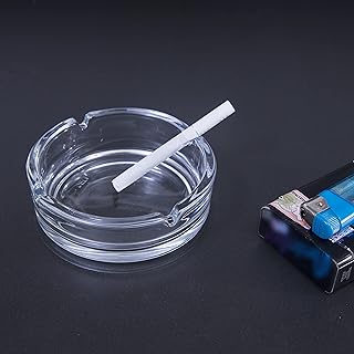 Delcasa Glass Ashtray - Portable Modern Container for Table Top
