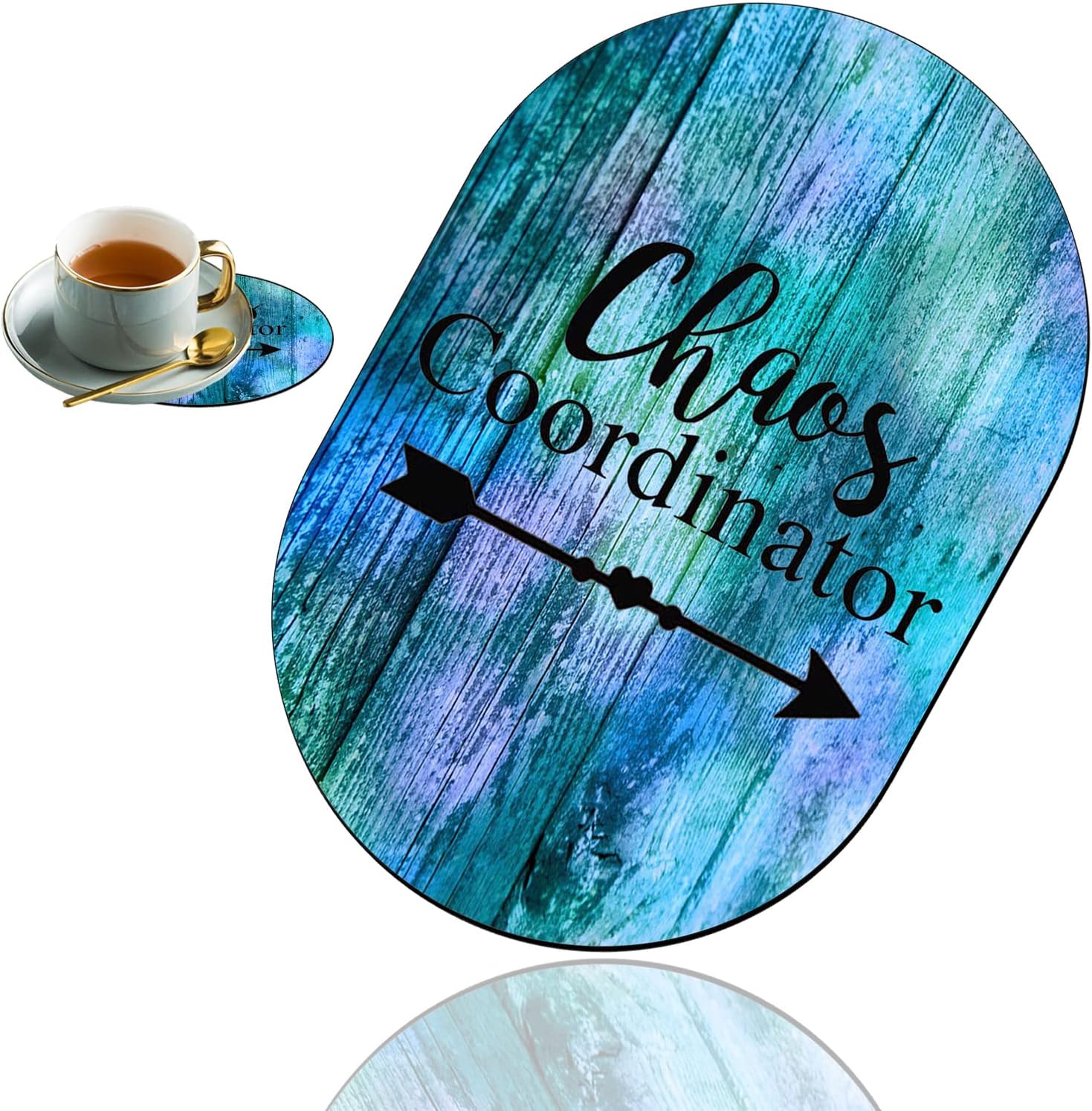Personality Mouse Pad with Coaster Set, Chaos Coordinator Fashion Design Mouse Pad Non-Slip Rubber Gaming Mouse pad Computer Laptop