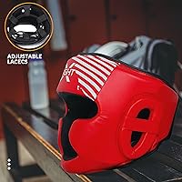 Vista 6 de Casco de boxeo para hombres y mujeres, equipo de entrenamiento de MMA de cuero sintético, Muay Thai, Kickboxing y UFC Sparring para jóvenes