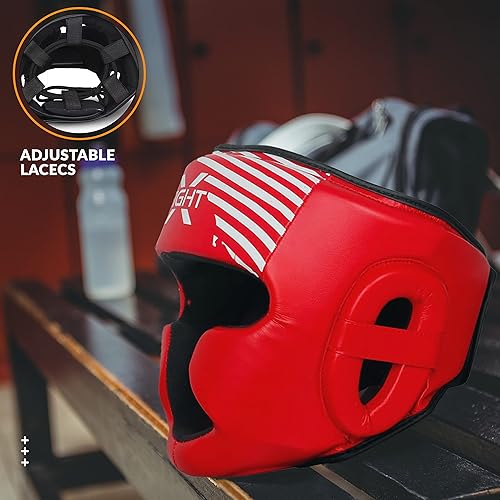 Miniatura 6 de Casco de boxeo para hombres y mujeres, equipo de entrenamiento de MMA de cuero sintético, Muay Thai, Kickboxing y UFC Sparring para jóvenes