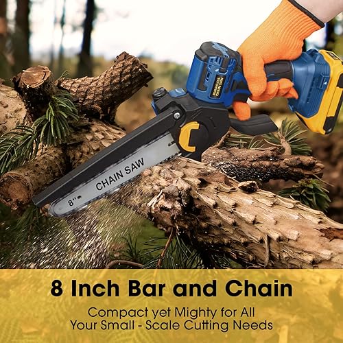 Miniatura 2 de Motosierra para batería Dewalt de 20 V MAX, motosierra de poda inalámbrica sin escobillas de 8 pulgadas, corte rápido y potente de 24.6 piesS,