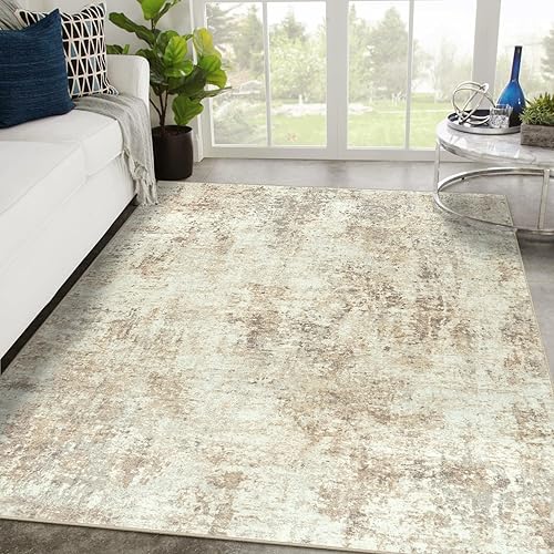 Miniatura 8 de Alfombras 5x7 para sala de estar gran alfombra suave lavable, moderna, abstracta, antideslizante, sin desprendimiento, para interiores, delgada,