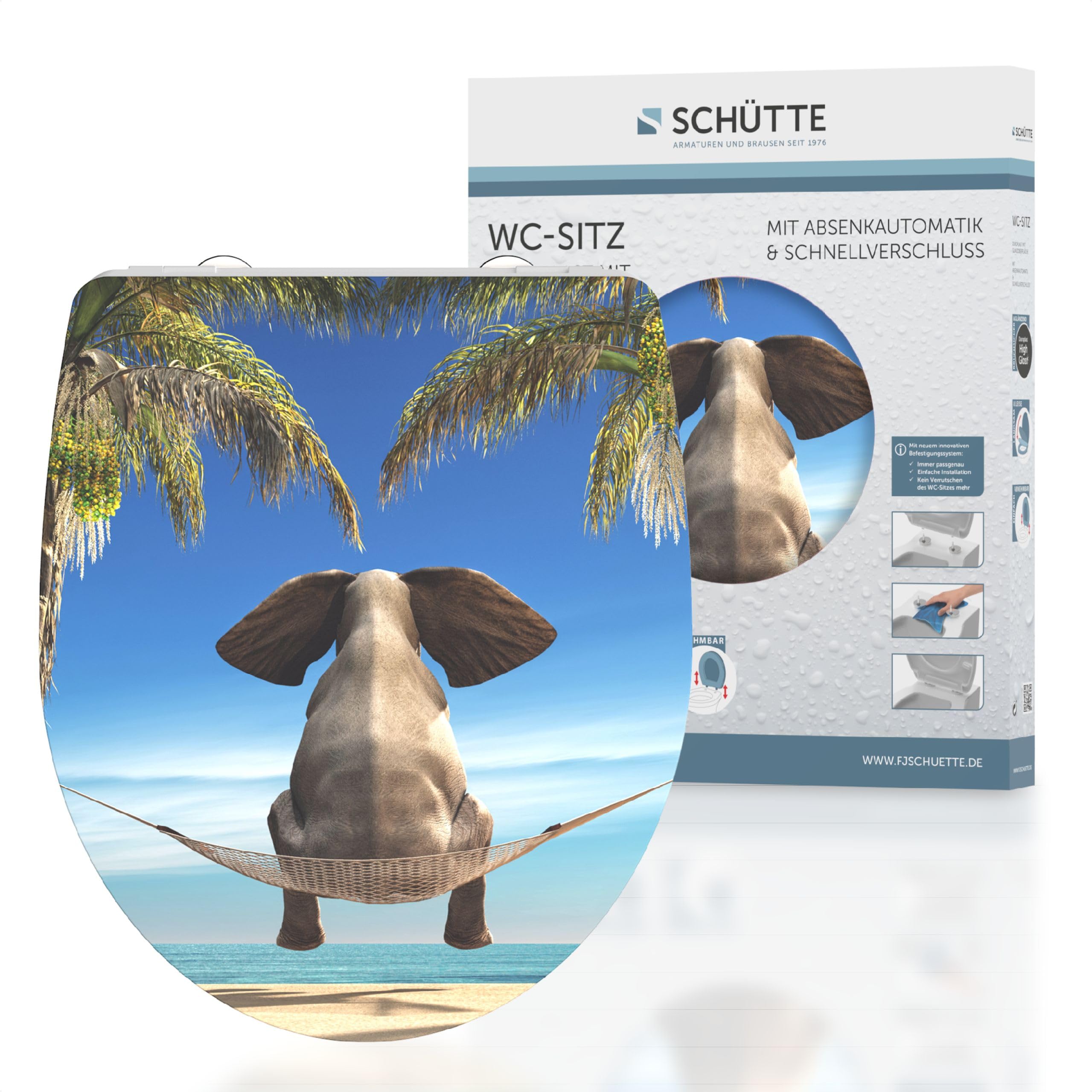 Schütte 82580 Happy Elephant Abattant WC, Motif