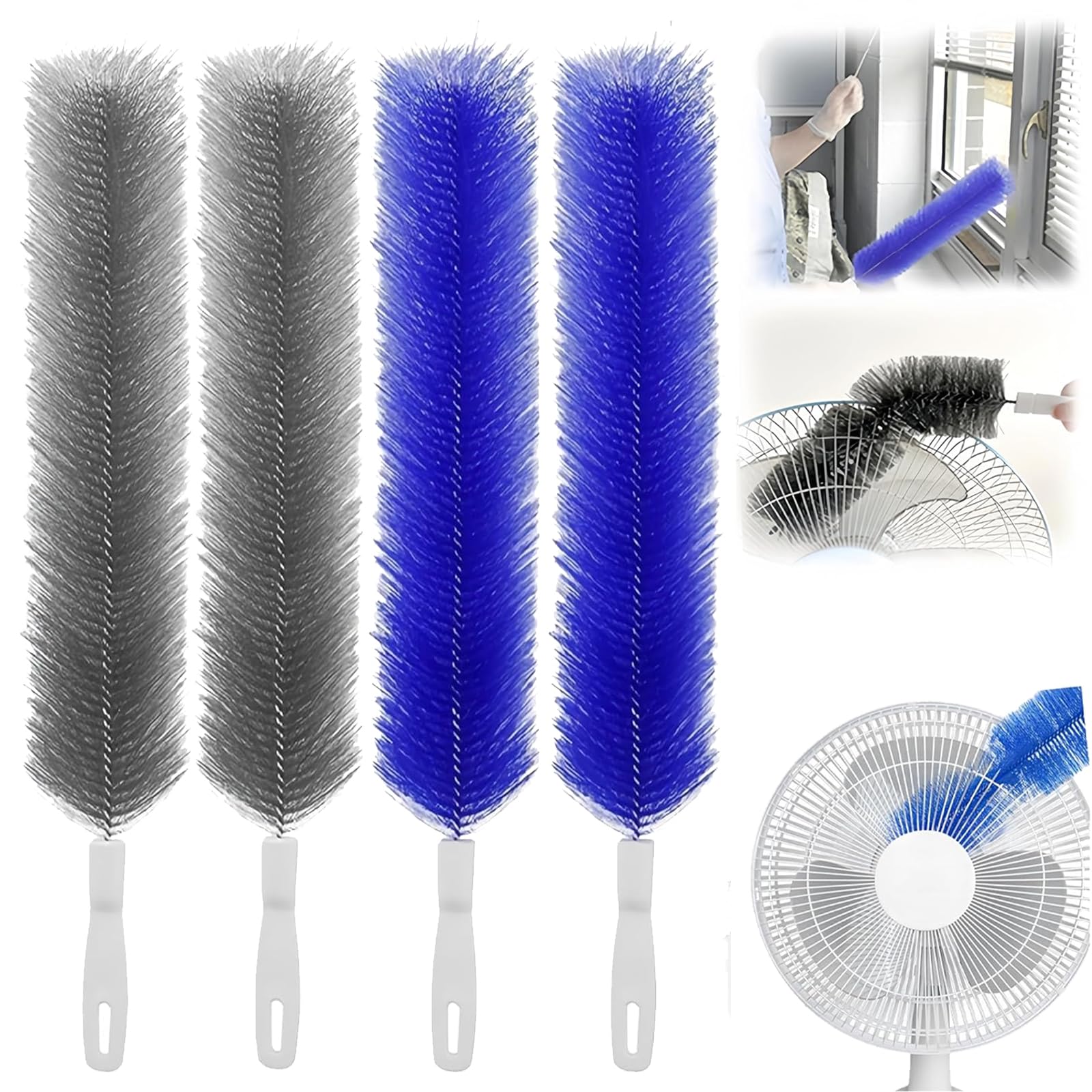 Bendable Microfiber Head, Fan Cleaning Brush,Ceiling Fan Cleaner Duster,2026 Fan Cleaner Brush Reusable Dust Remover Washable ldeal,Dusters For Cleaning for Electric Fans Air Conditioning (A-4PCS)
