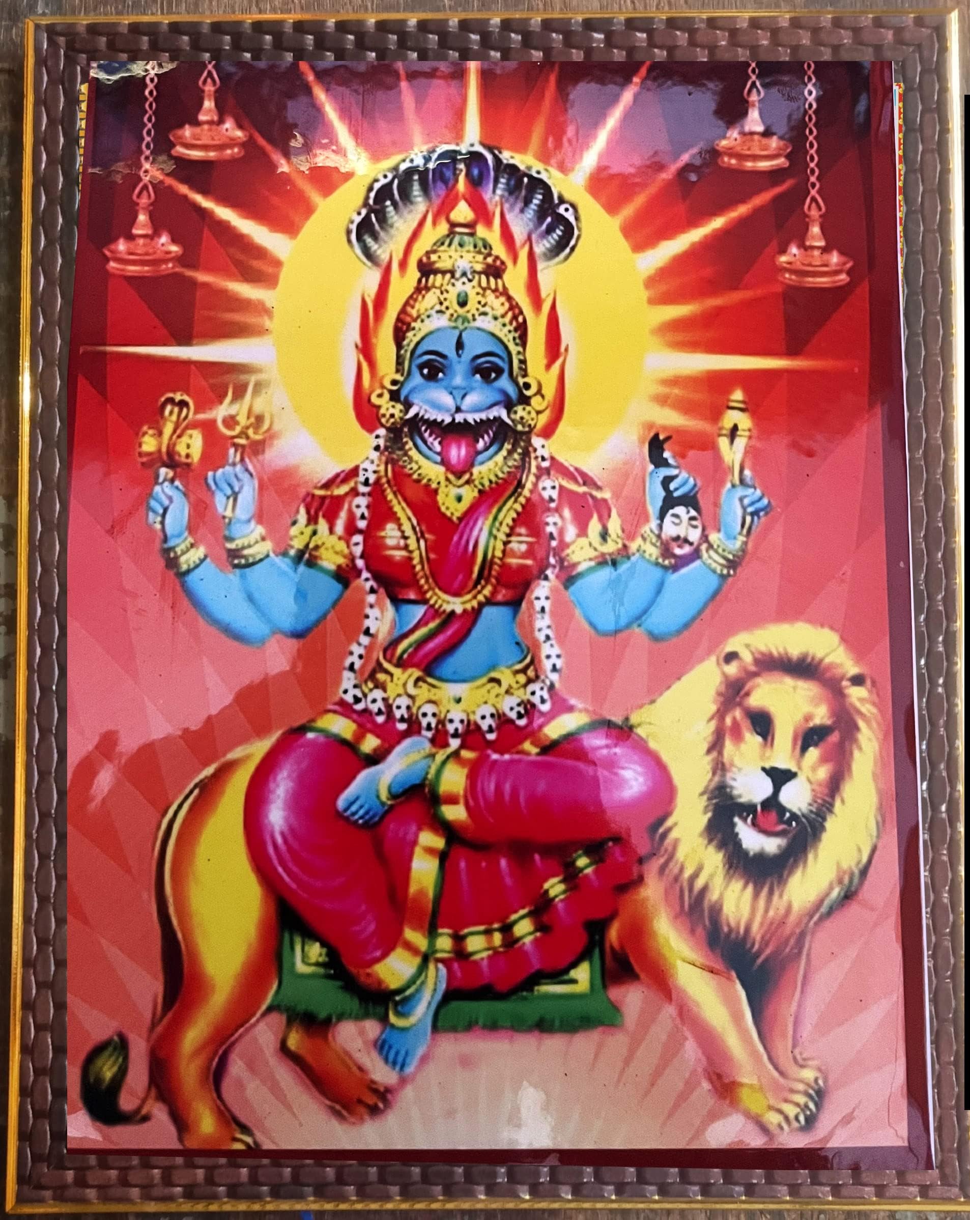 FRAMTASTIC Pratyangira Devi Photo Frame | 8x10 INCHES