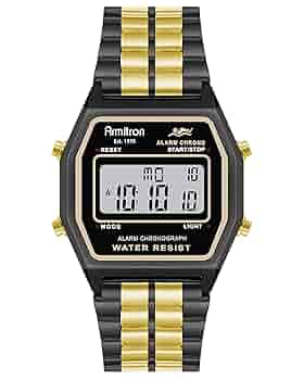 Armitron デジタル腕時計 ゴールド Amazon | Armitron スポーツレトロデジタルクロノグラフ