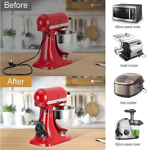 Miniatura 5 de Paquete de 4 organizadores de cables mejorados para electrodomésticos de cocina con soporte autoadhesivo, organizador de cables para