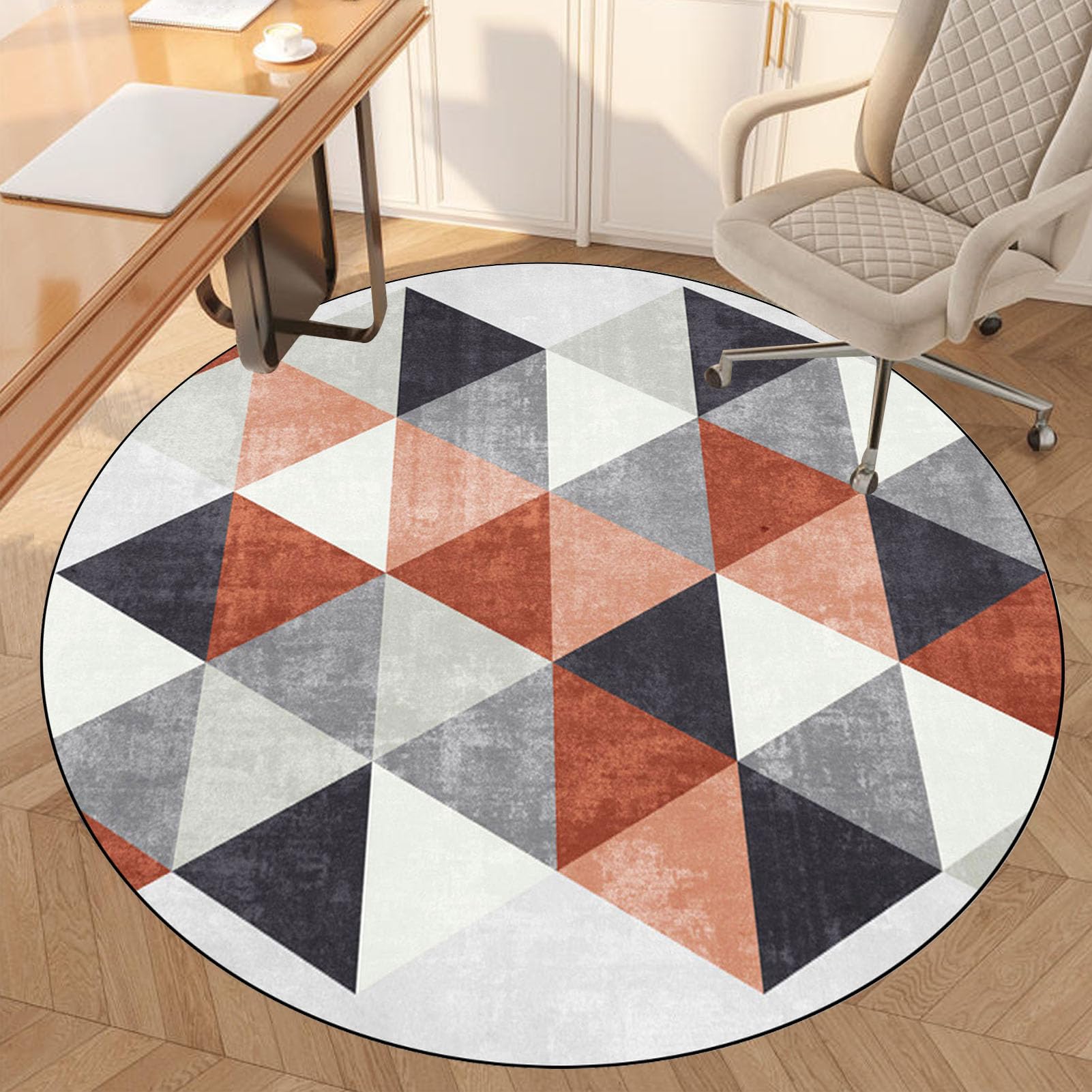 Office Chair Mat for Hardwood Floor, Round Desk Chair Mat for Rolling Chair Low-Pile Chair Carpet Hard Floor Protector Mat, Anti-Slip Gaming Computer Chair Mat Floor Mat for Office Chair 120 cm