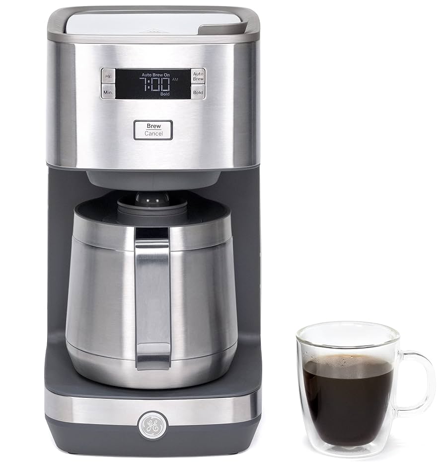 Amazon.com: GE Drip Coffee Maker With Timer | 10-Cup Thermal