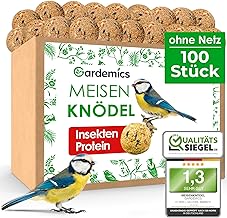 Gardemics Fat Balls without Net for Wild Birds, Insect Dumplings [9 kg, Approx. 100 Pieces] Wild Bird Food with Insects for Species Diversity in the Garden, Protein-Rich All-Year Food