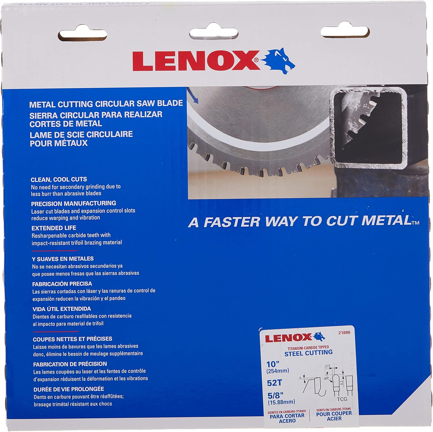 LENOX Tools 10-Inch Circular Saw Blade, Steel-Cutting, 52-Tooth (21886ST100052CT)