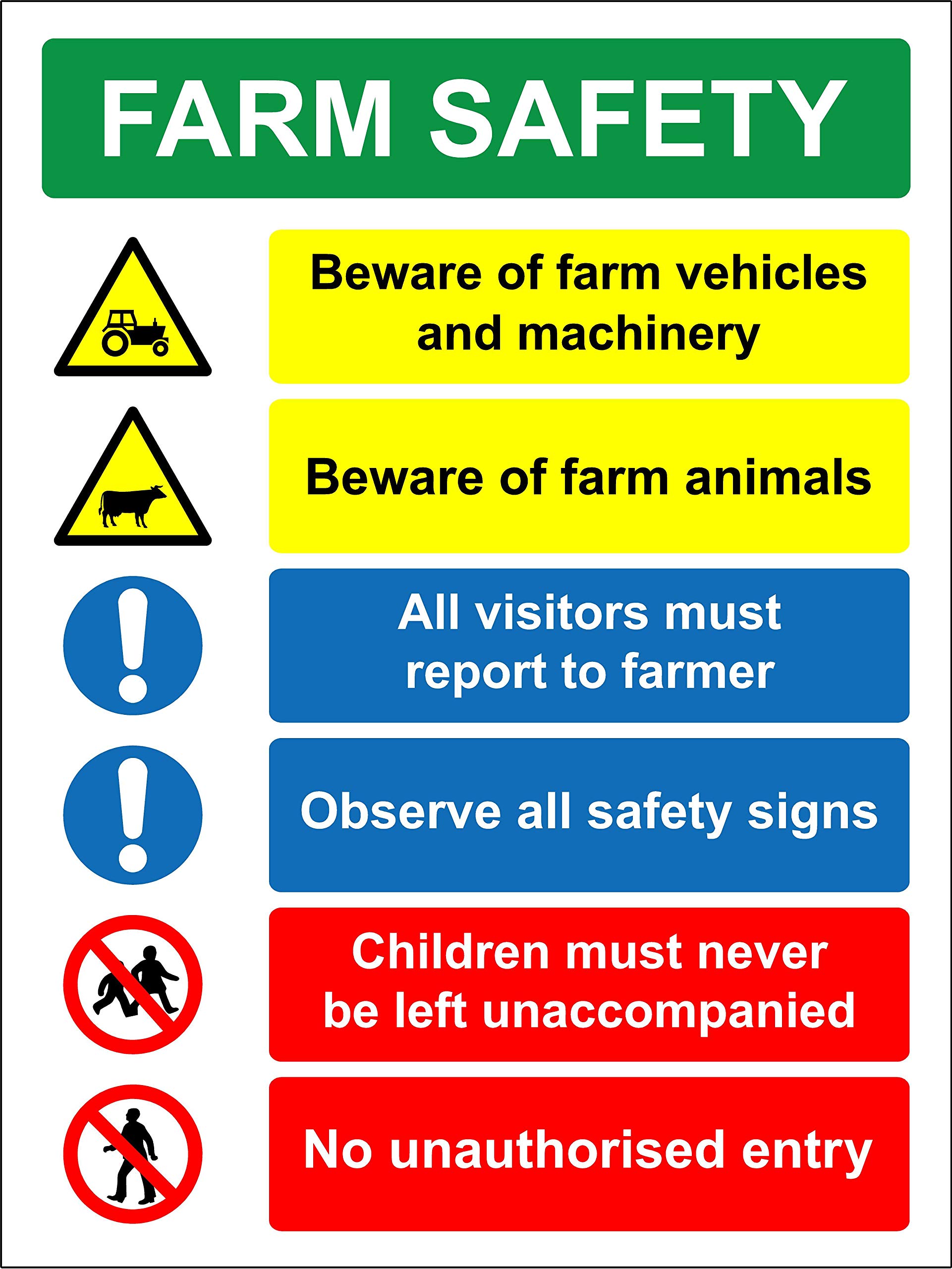 Buy Farm safety multi hazard Safety sign 3mm Aluminium sign 300mm x 200mm Online at desertcart UAE