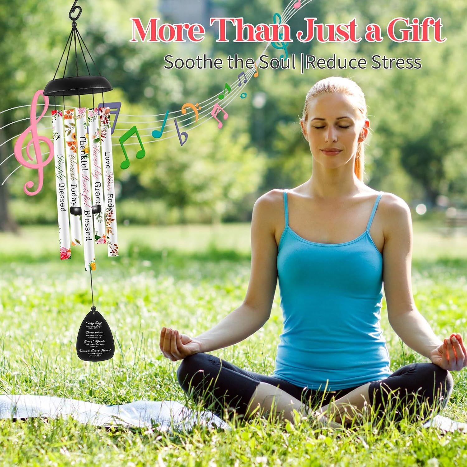 32 in Christian Wind Chimes Easter Gifts for Women Men Large Inspirational Religious Spiritual Wind Chimes with Bible Verse Baptism Easter Birthday Faith Based Gifts for Mom Sister