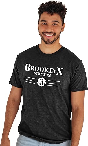Blue 84 Brooklyn Nets NBA Officially Licensed Bi-Blend T-Shirt Heathered Team Co