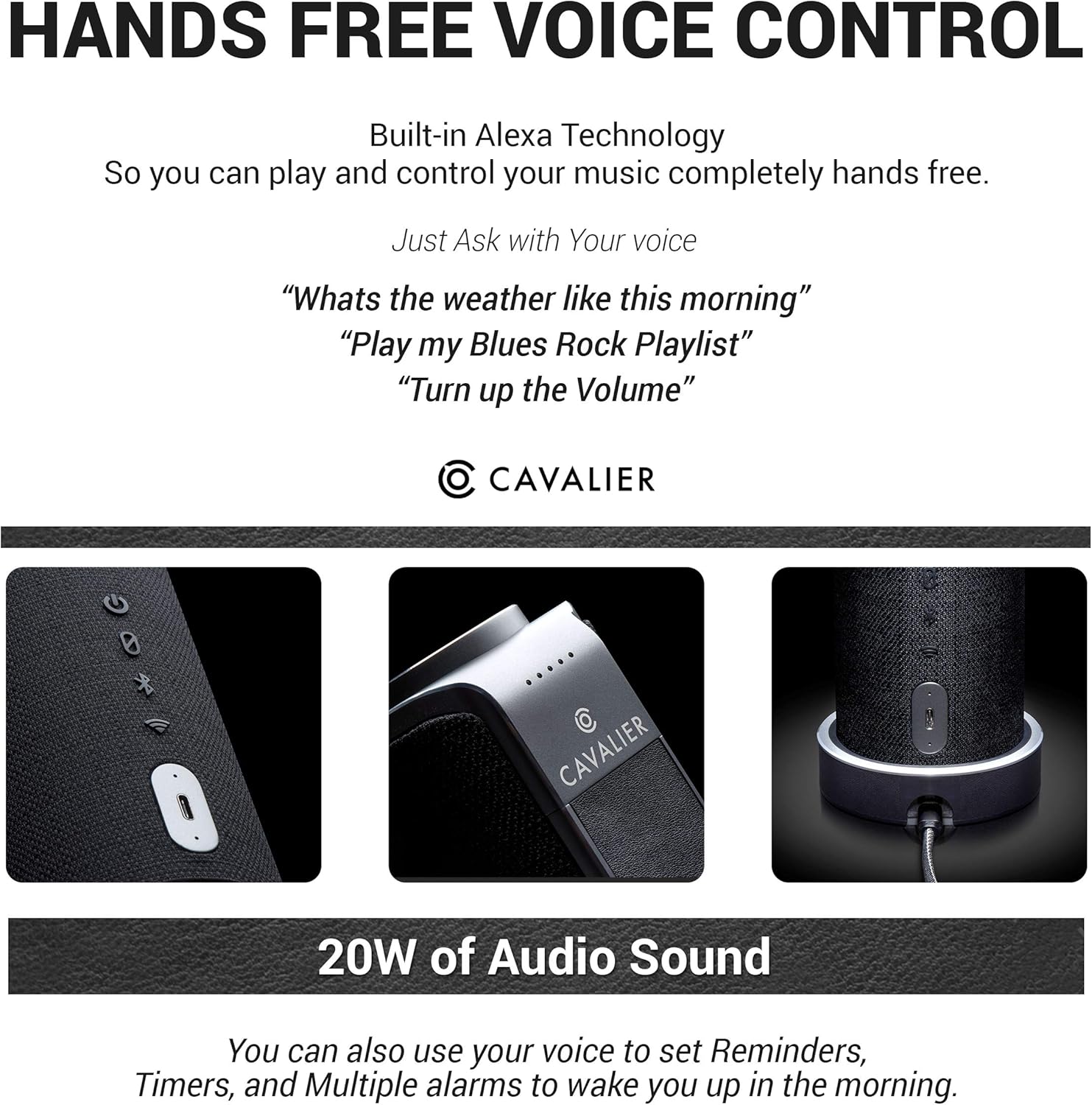 Hottest Sales Cavalier Maverick Portable Wireless Bluetooth Speaker - WiFi Audio Streaming Music Player - Alexa Enabled