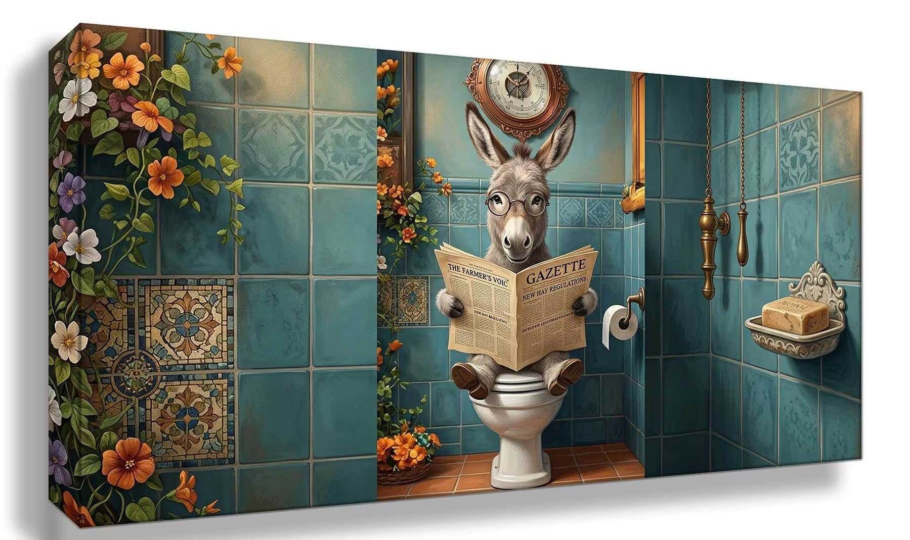Diamond Painting Esel Diamond Painting Erwachsene Groß Tier, 5D Full Runder Drill Diamanten Malen Nach Zahlen, DIY Set Mosaik Bastelset Kreativ Set für Erwachsene Home Decor Wanddeko 60x120cm, Cod-901