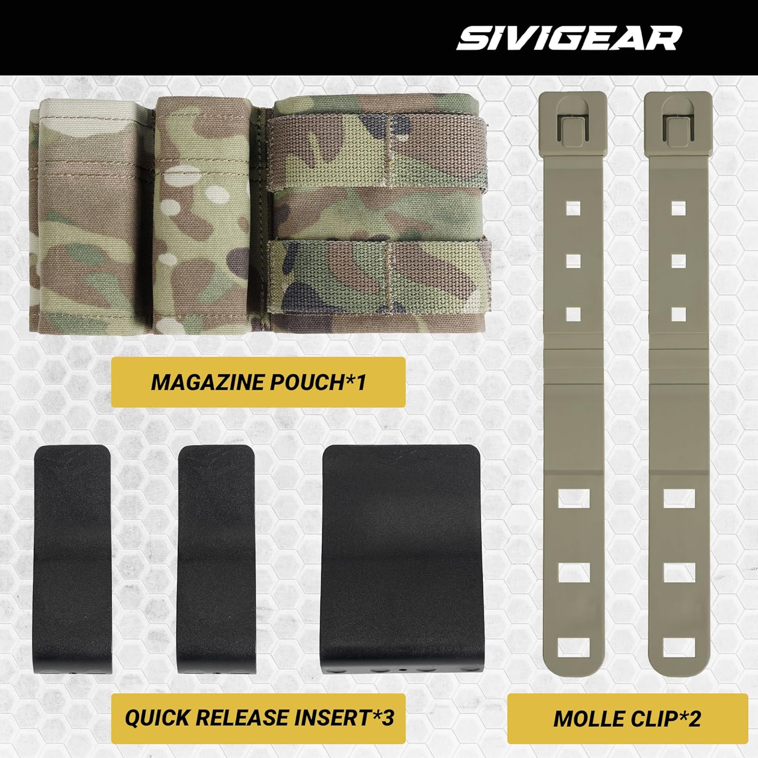 Mag Pouch 5.56 with Double Pistol Magazine Pouch,MOLLE Mag Pouches 5.56+9mm with Quick Release Insert for Tactical Vest Belt Accessories