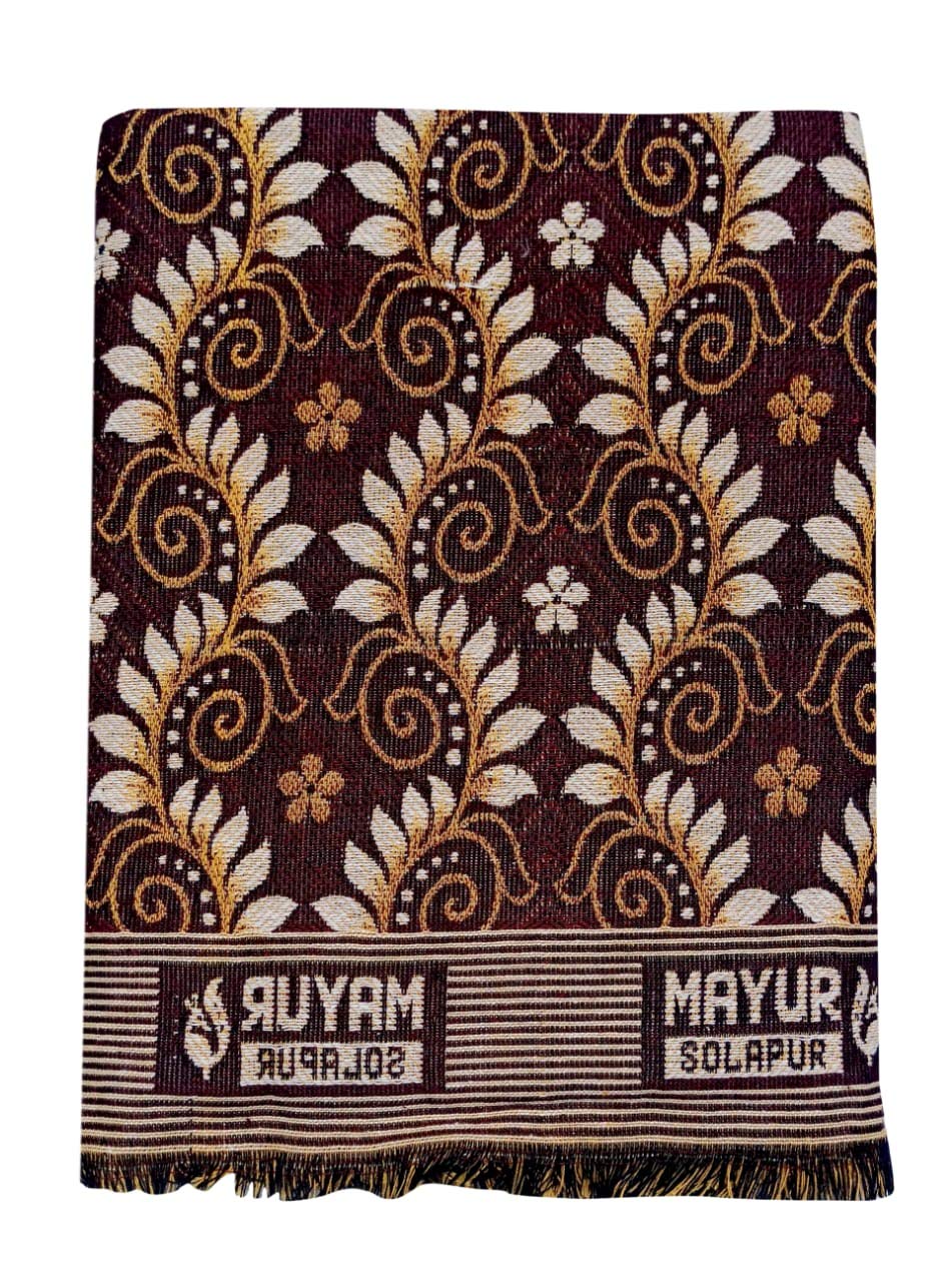 MandhaniaSolapur Chaddars 100% Cotton Dailyuse Single Bed Blanket Pack of 1 - Multicolor