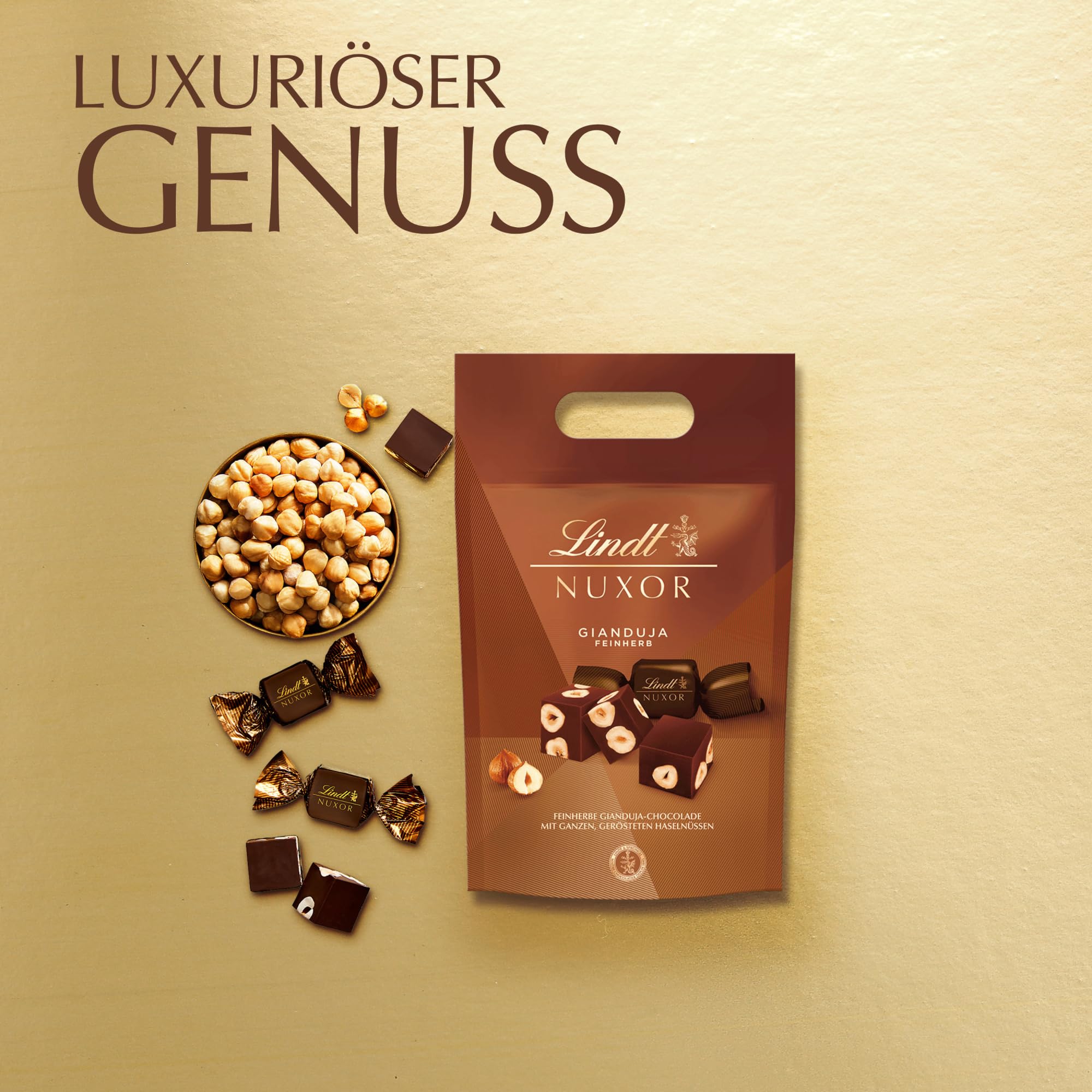Lindt Schokolade | NUXOR Dunkel, 700g Beutel, Feinherb, Großpackung