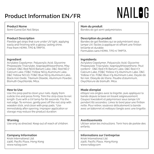 Miniatura 6 de NAILOG Tiras de uñas de gel semicuradas 20 piezas  Compra 2 y obtén 1 lámpara UV  Envolturas de uñas extralargas con acabado brillante  Arcoíris