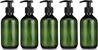 Shampoo Pump Bottles - 10oz/300ml Refillable Empty Amber PET Plastic Shampoo, Conditioner & Wash Shower Dispenser Pump Bottle