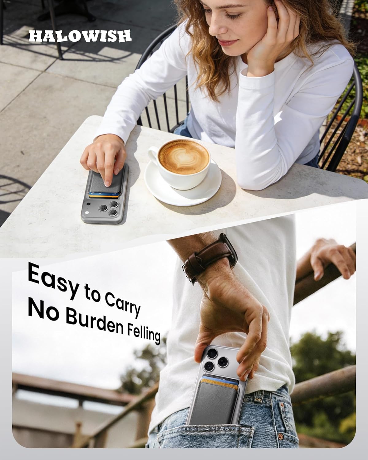 Mangnetic Wallet, for MagSafe Wallet, Stronger Magnets, 3 Card Holder With RFID Blocking, Slim Magnetic Wallet for iPhone 17/16/15/14/13/12 Series and Other Phone with Magnet, Dark Grey - Image 7