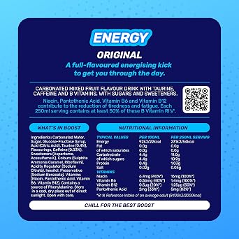Boost Original Energy Drink, 12 Pack, 1L Bottles