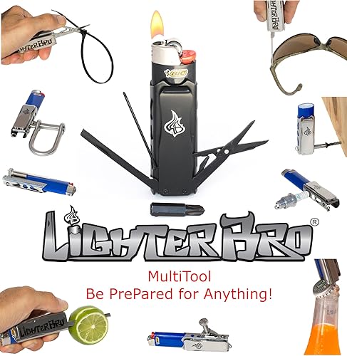 Miniatura 7 de LighterBro Funda para encendedor profesional, multiherramienta, acero inoxidable 420, se adapta fácilmente a tus encendedores favoritos, incluye