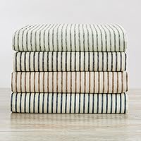 Vista 6 de 4-Piece Full Size Stripe Microfiber Sheet Set - Ultra-Soft, Brushed Bedding Sheets & Pillowcases - Wrinkle Free, Comfortable, All-Season Bed Sheets