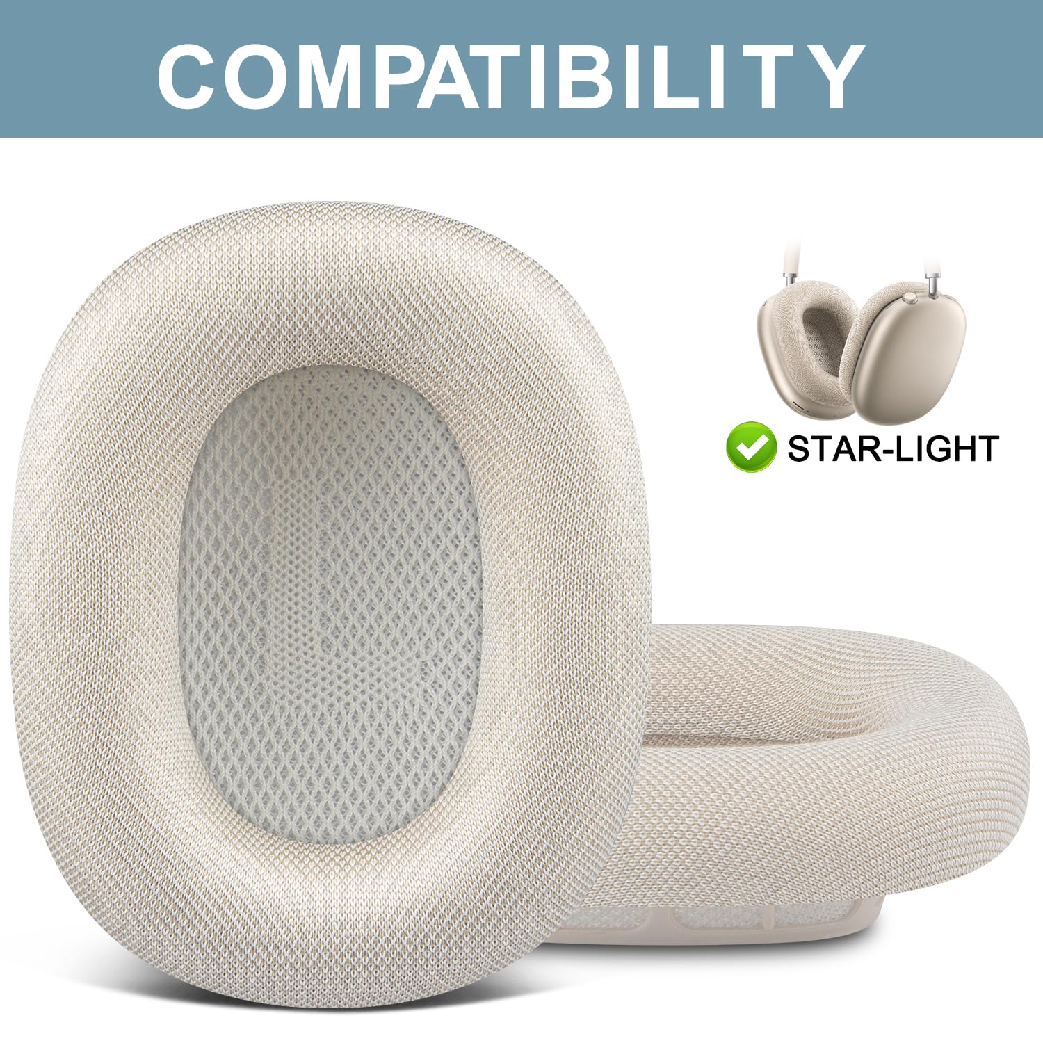 Sostituzioni Orecchie Pads Airpods Max Over-Ear Con Fossa Dura e Isolamento Acustico - Dettaglio