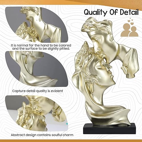 Vista 4 de Boda para él, su marido, esposa, apasionado, amor, beso, pareja, escultura, estatua, decoración del hogar, para mesita de noche, oficina
