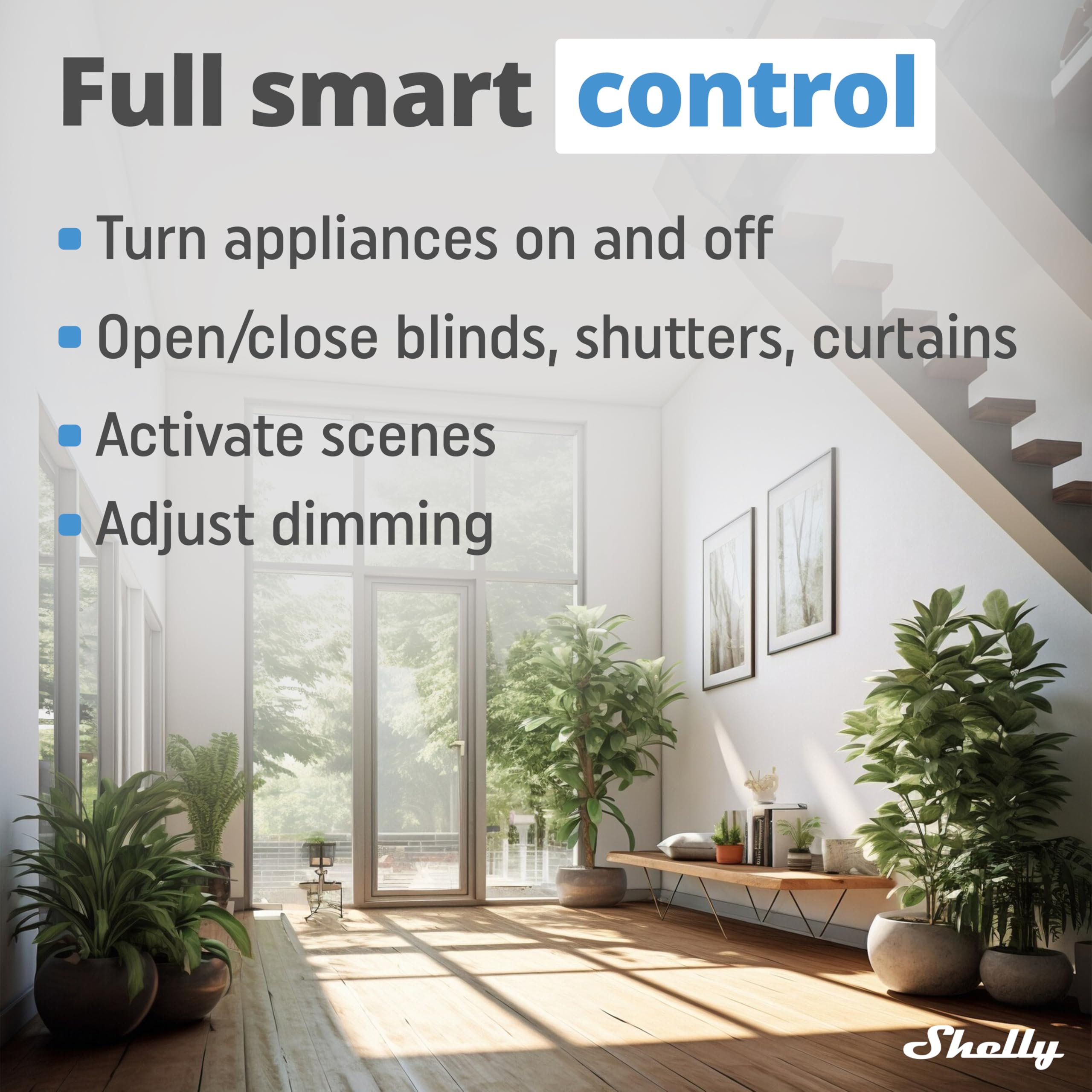 Shelly BLU RC Button 4 - Bouton télécommande Bluetooth pour Domotique, Support magnétique, Contrôle dispositifs connectés, actions et scènes, Pile 2 ans, Multi-clic, Compatible Home Assistant