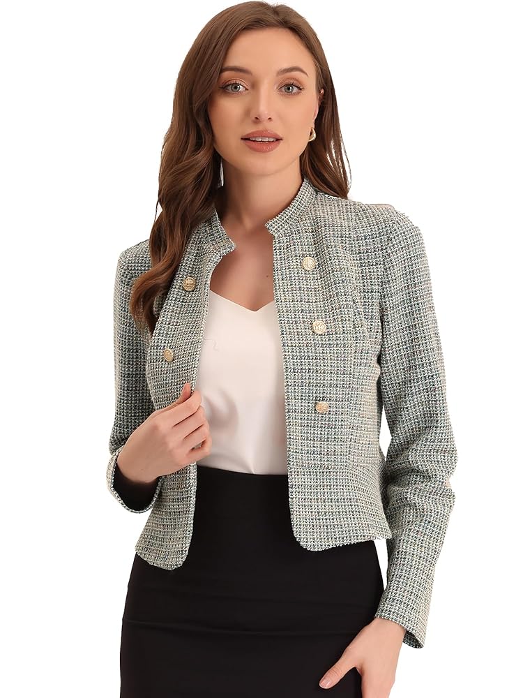 Amazon.com: Allegra K Vintage Tweed Jackets for Women's