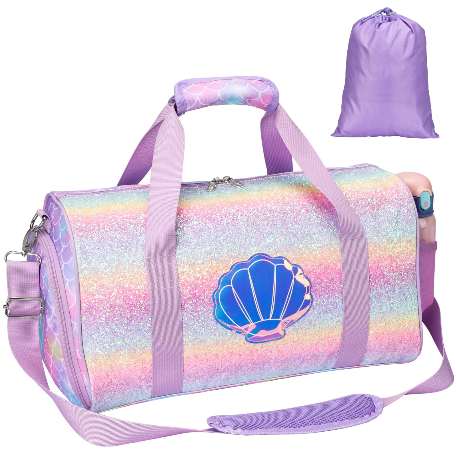 Bagseri Duffle Bag for Kids - Girls Dance Bag with Shoes Compartment and Dry Wet Separation Pockets, Ideal for Dance Travel Overnight Weekender