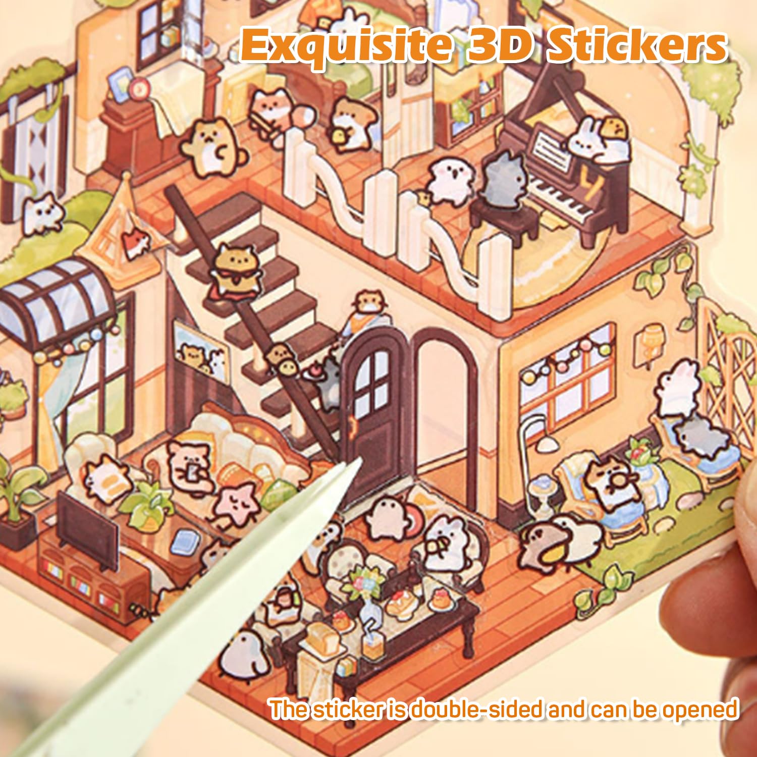 Tweezers Included Craft 4 Set 3D House Stickers, Multi-Layer DIY ...