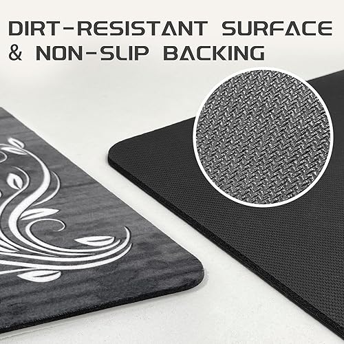 Miniatura 4 de Lansny Alfombra para lavandería, color gris claro, de 20 x 48 pulgadas, antideslizante, impermeable, para decoración de lavandería, alfombra lavable