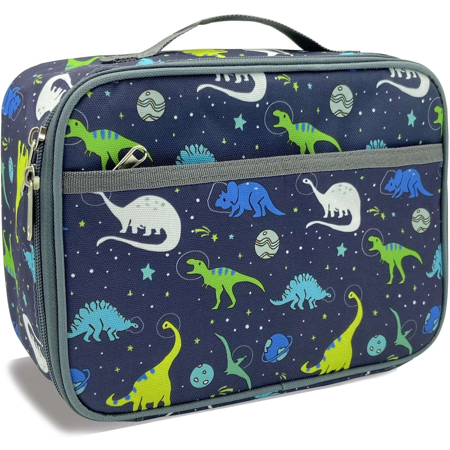 Kulle Dinosaur Lunch Box for Kids Insulated Lunch Bag for Boys Large Capacity Thermal Tote for School Office