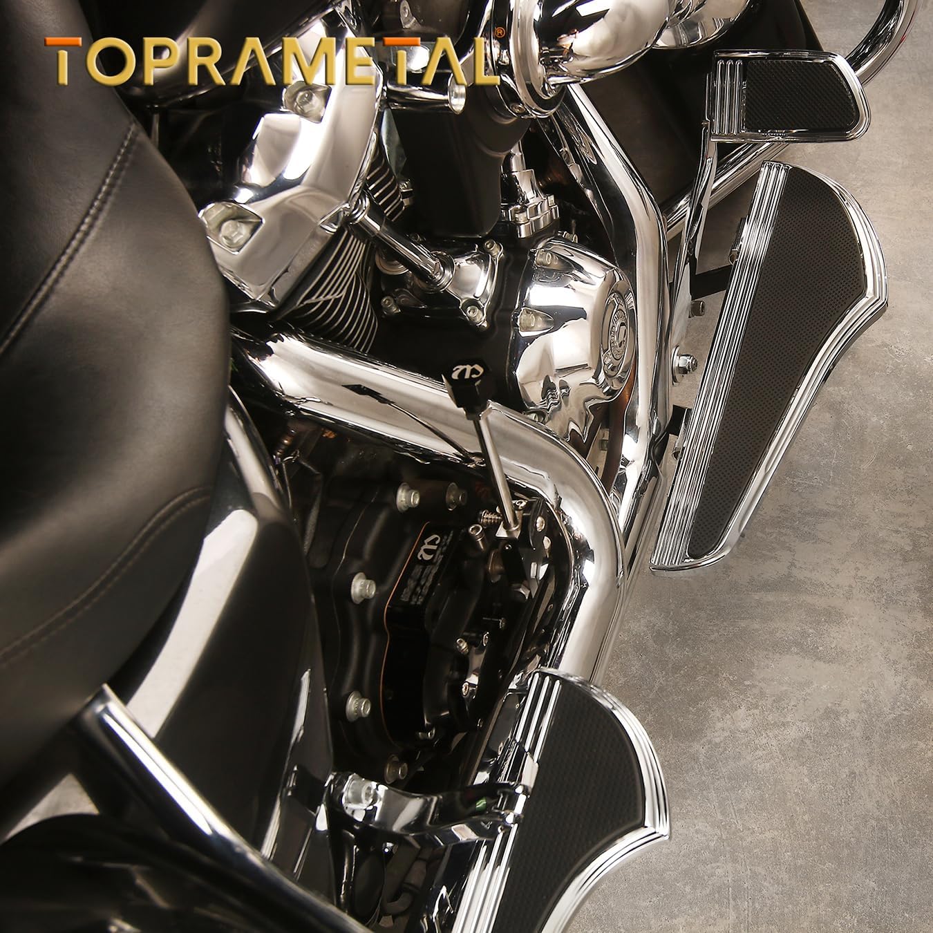 For Harley Davidson Floorboards Touring Street Road Glide Passenger Defiance Floorboards Motorcycle Footboards (Chromed, Rider+Passenger+Shifter+pedal)