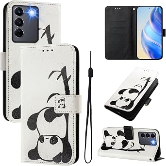 Case for Vivo V27 5G, Painted PU Leather Flip Phone, Magnetic RFID Blocking Credit Card Holder Kickstand Shock-Absorbent TPU Shell Case Compatible with Vivo V27 5G A