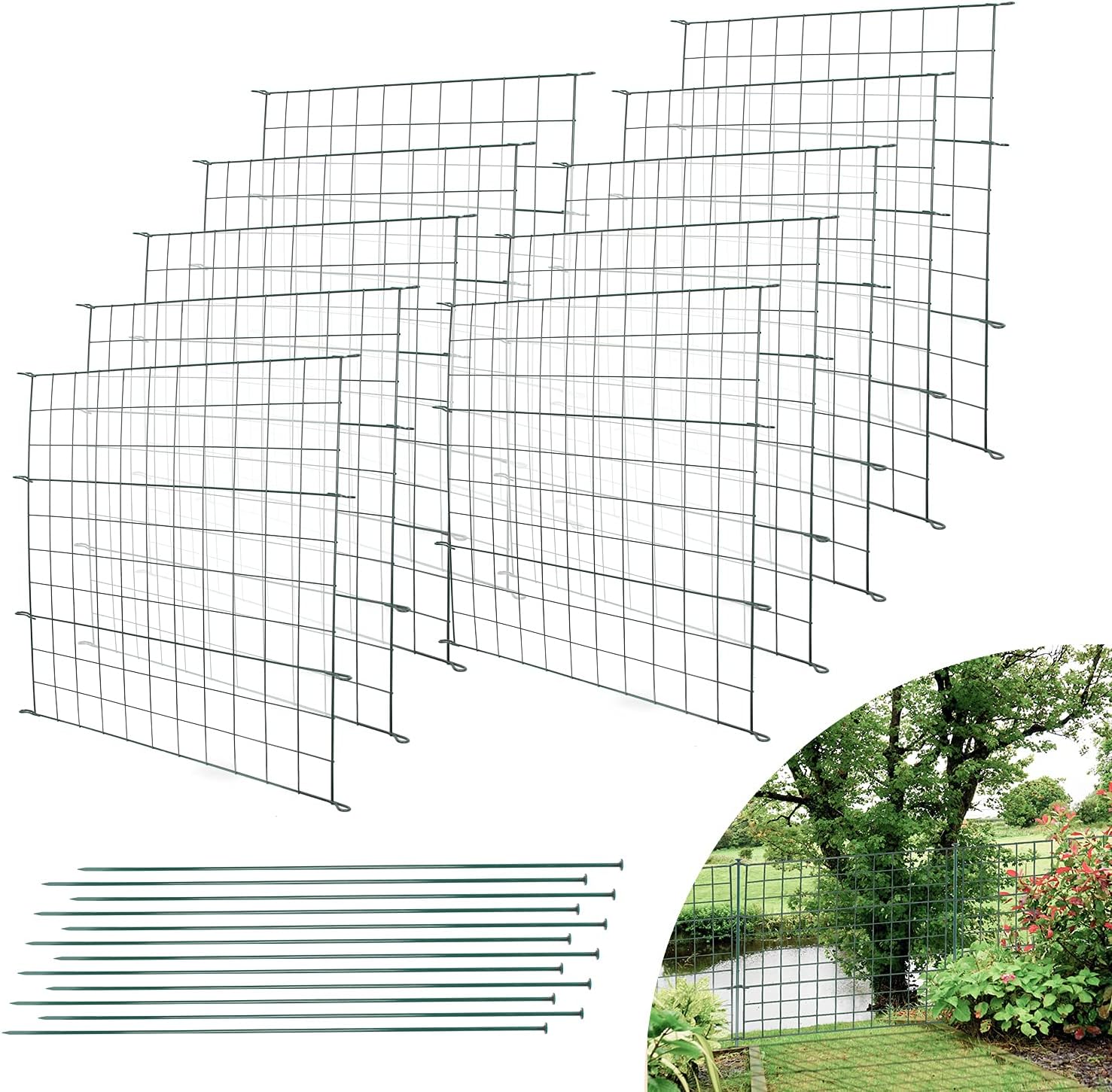 COSTWAY Poolzaun für eingelassene Schwimmbecken, 360 x 125 cm