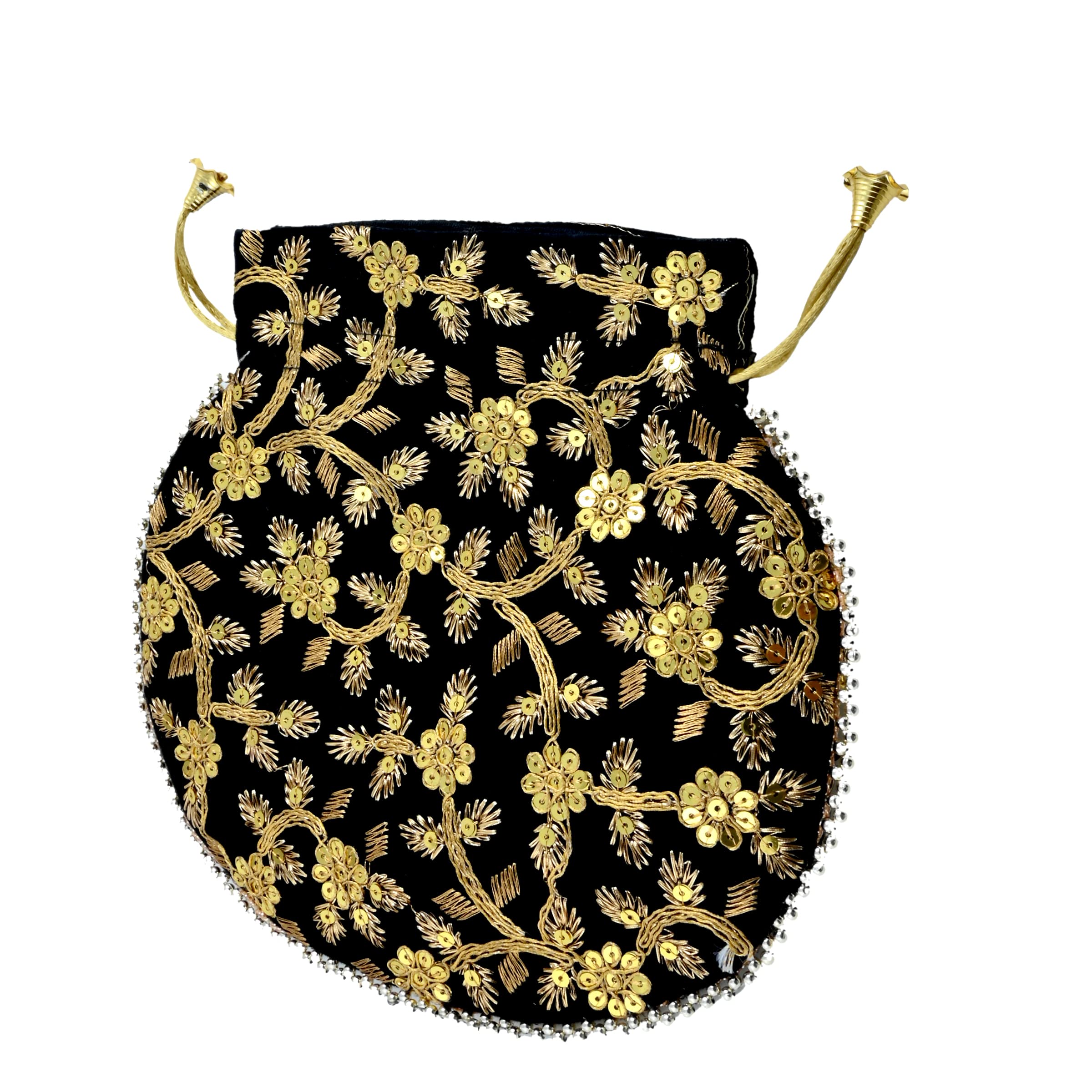 Vintage Gulley Womens Velvet Ethnic Rajasthani Potli Bag (BLACK) (B0B7ZB9L4K) Amazon Price History, Amazon Price Tracker