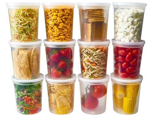 DuraHome - Deli food Storage Containers with Lids 32 oz,