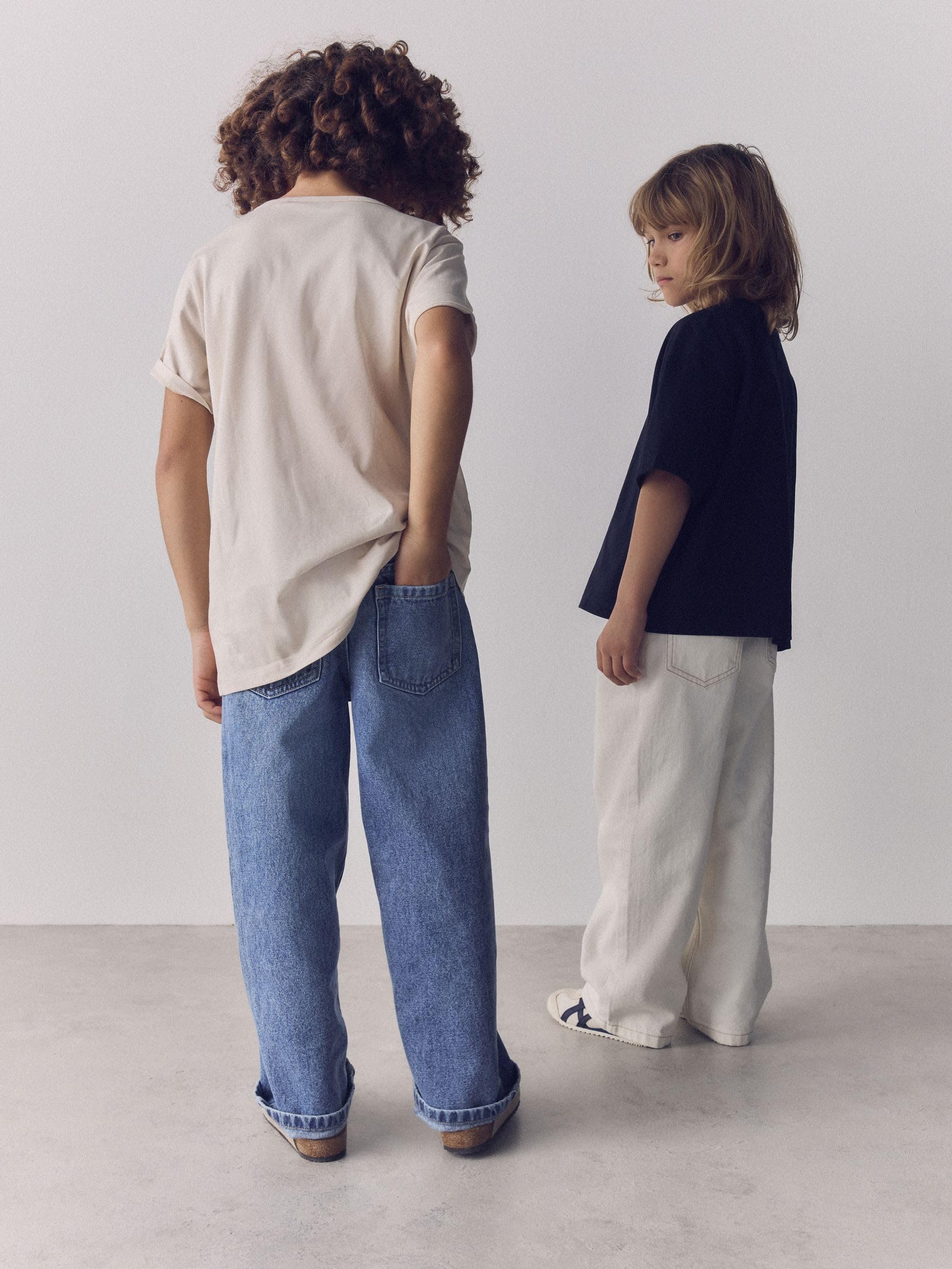 THE SET Ragazzo Confezione da 2 Jeans Ampi | Bambino, Standard, Mid Rise, Zipper, Trouser, 100% cotone
