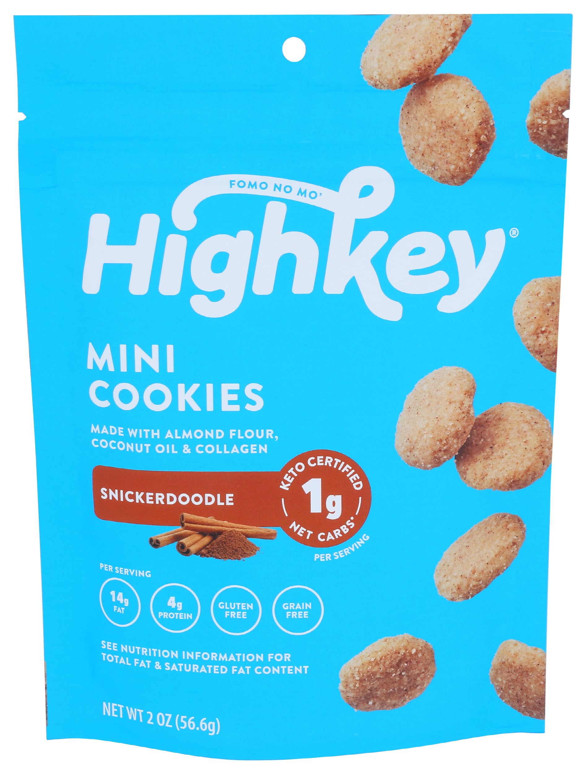 HighKey Low Carb Snickerdoodle Cookie - Keto Snacks Diabetic Desserts Diet Friendly Food Gluten Free Zero Carbs Treat Cinnamon Sweets Healthy Snack Foods Almond Flour Sugar Free Cookies