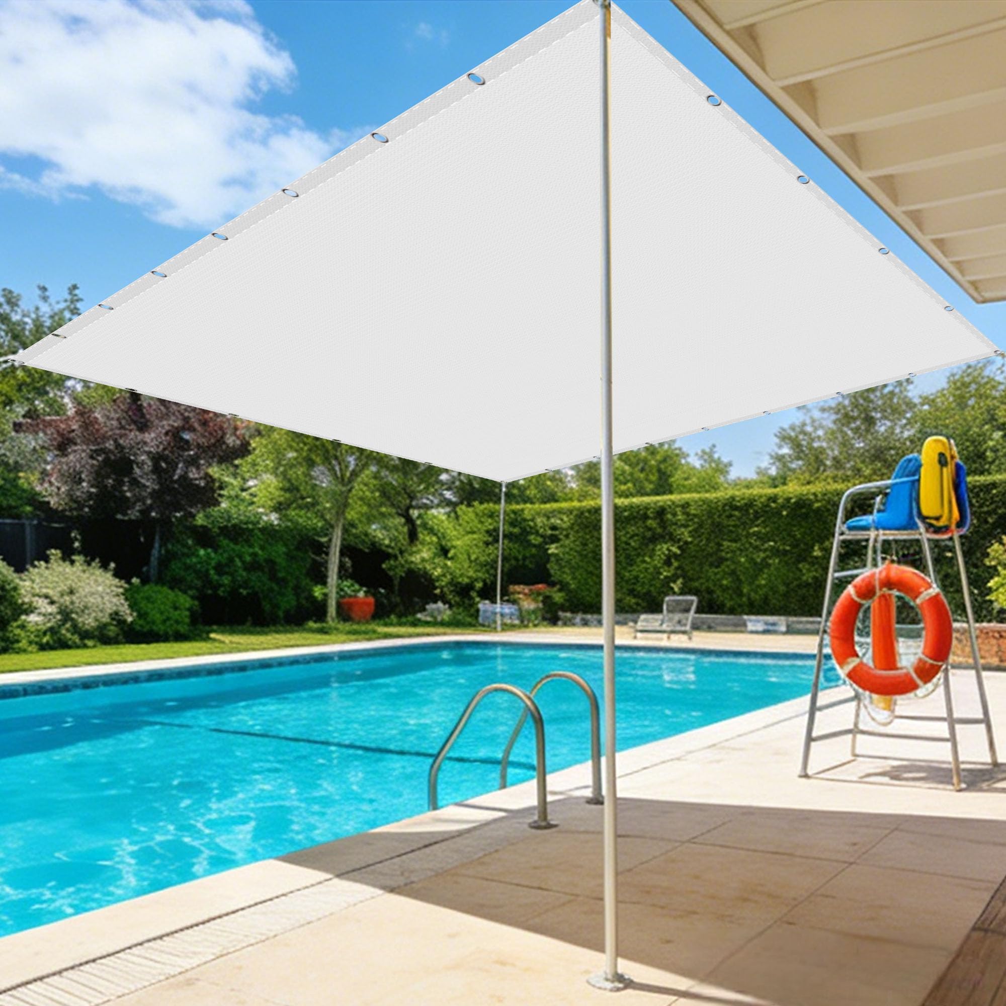 Toile imperméable voile d'ombrage terrasse 320x350 cm blanc patio