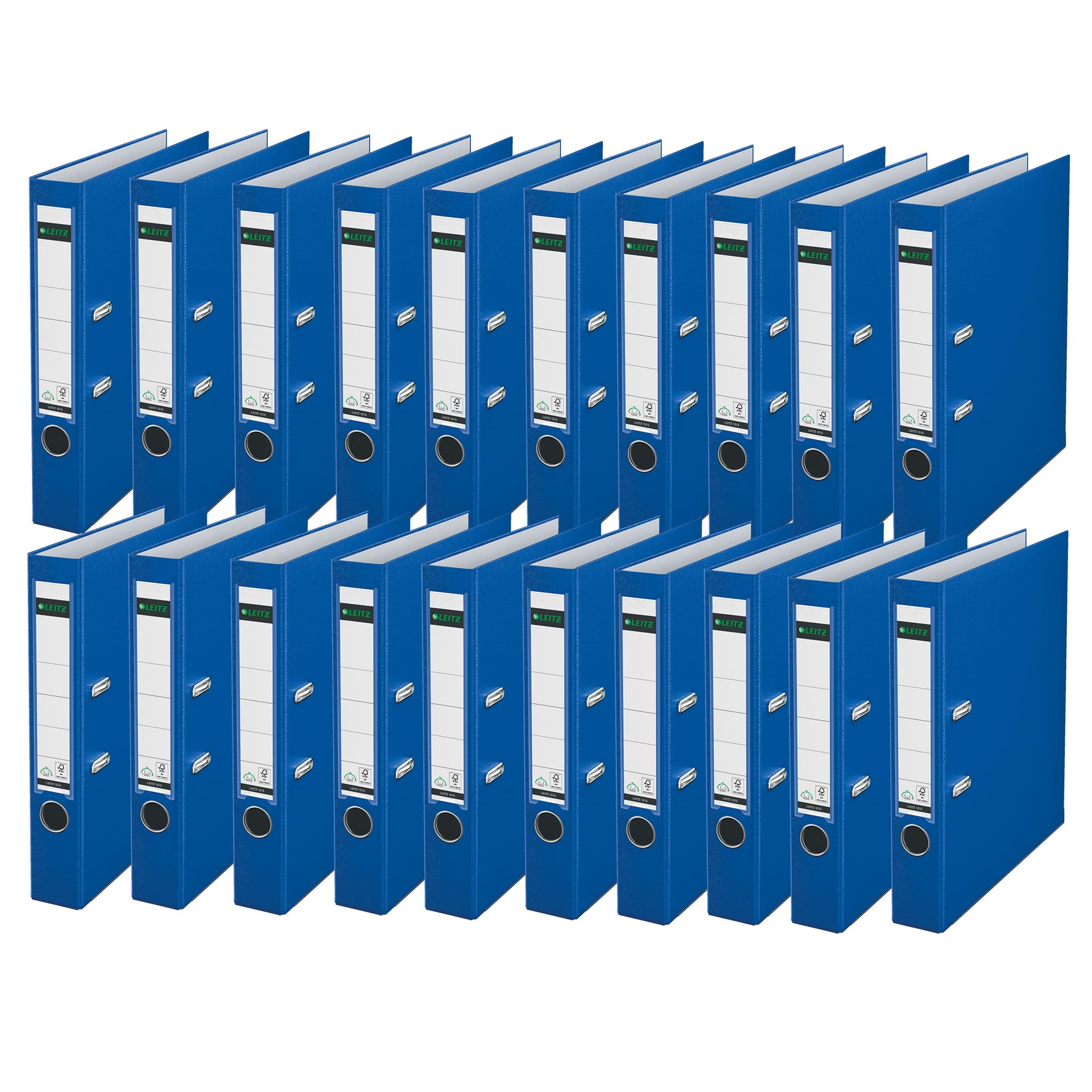 Leitz 10155085 Quality Folder 180° Plastic Pack of 20 A4 Narrow Night Blue 5.2 cm Spine Width Polypropylene Laminated Cover
